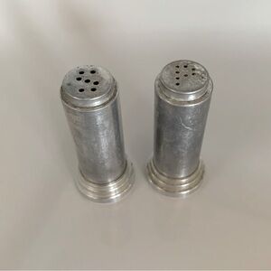 Vintage Aluminum Salt and Pepper Shakers Art Deco Metal Salt & Pepper Shaker Set